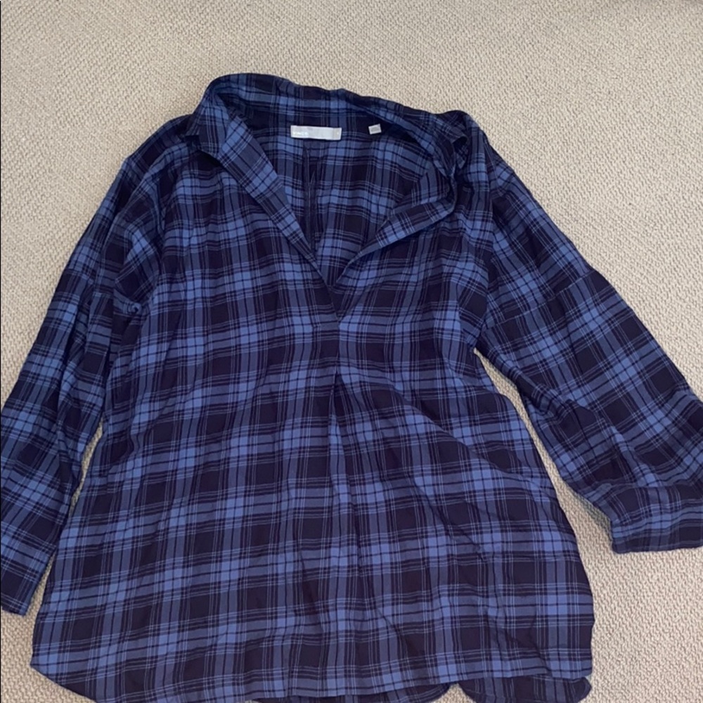 Vince plaid flowery top